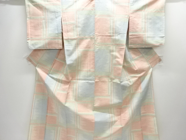 JAPANESE KIMONO / HITOE / TSUMUGI / WOVEN ABSTRACT SQUARE